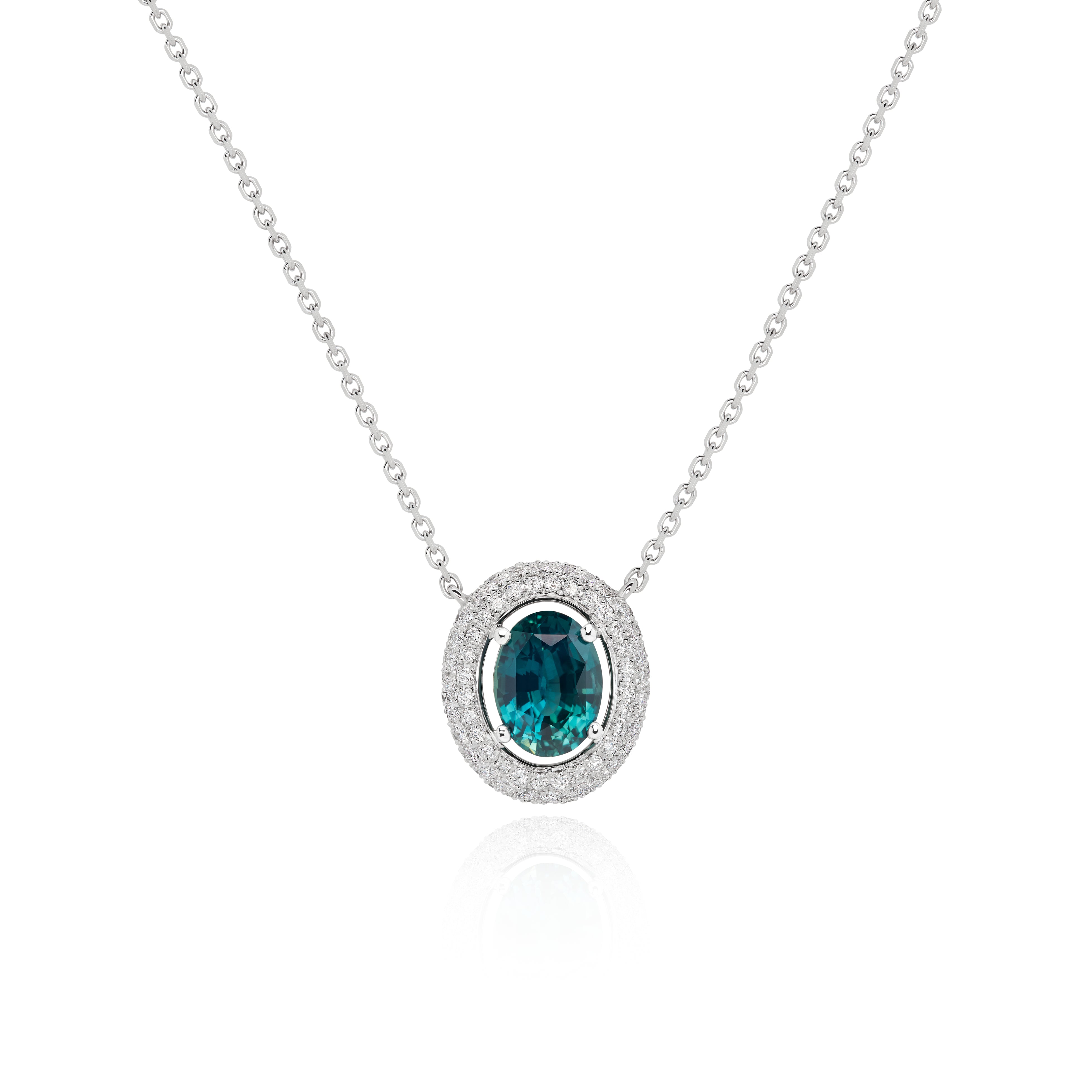 The Plush™ Teal Sapphire Necklace