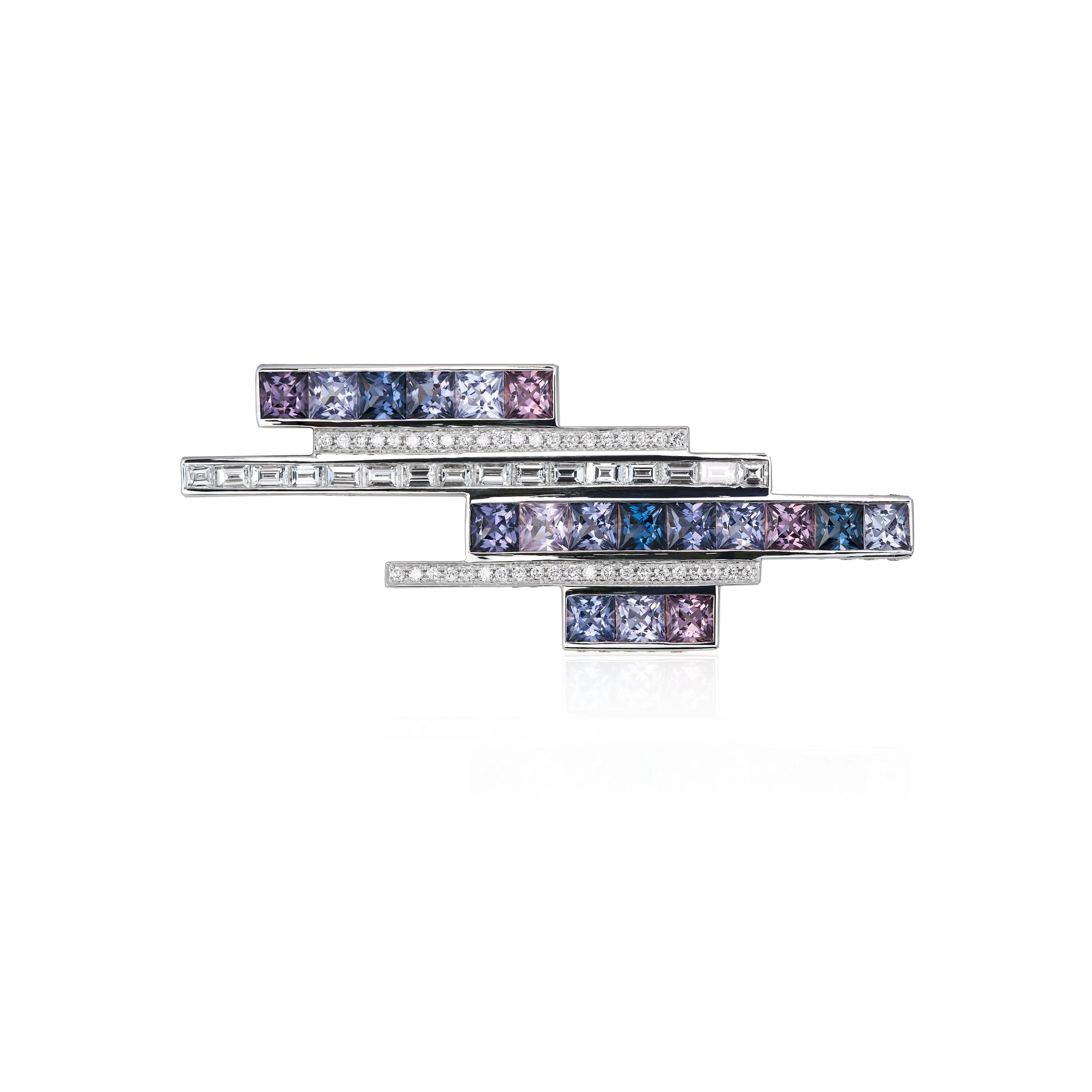 The Jazz Age Linear Moderne Double Ring