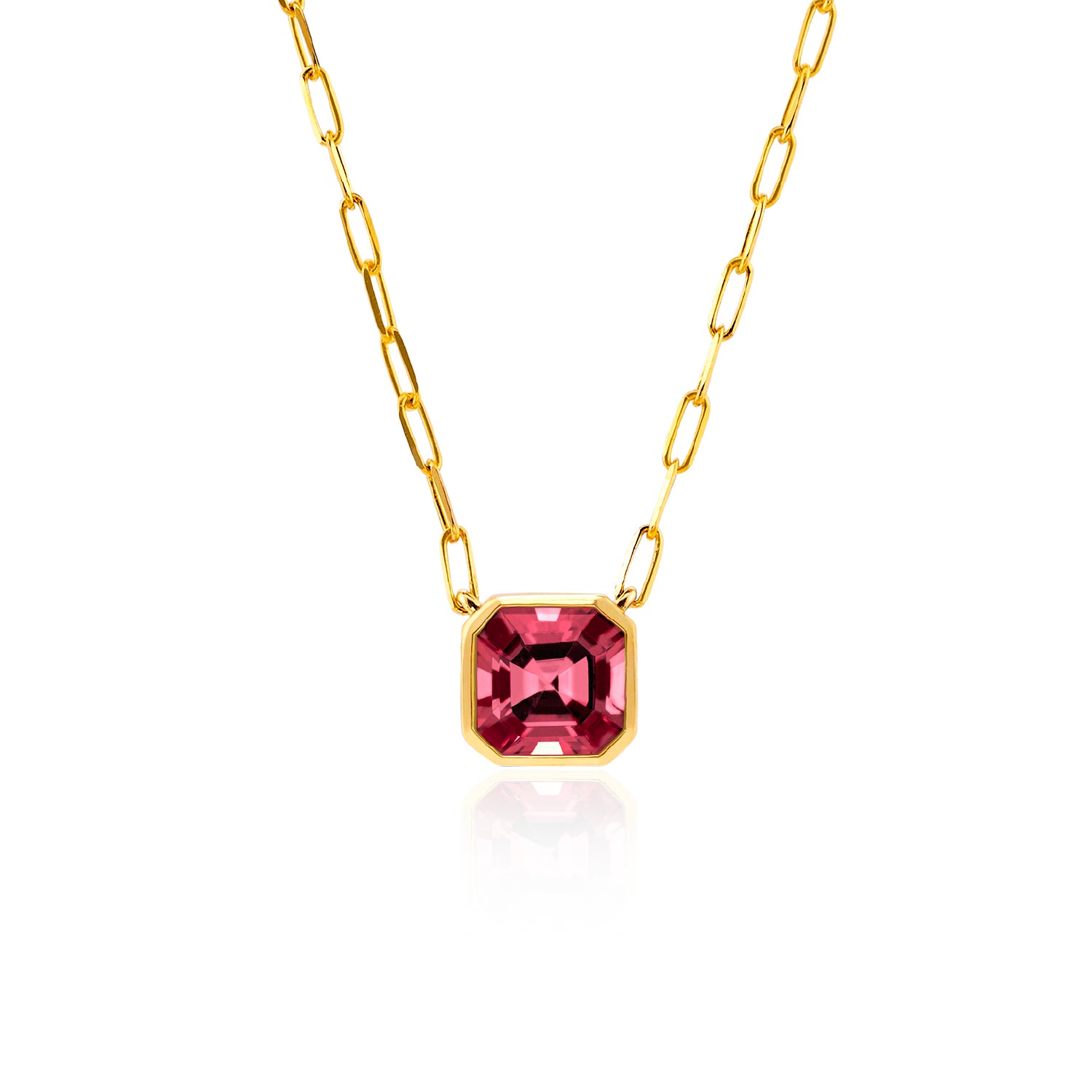 Deco Pop Pink Tourmaline Necklace