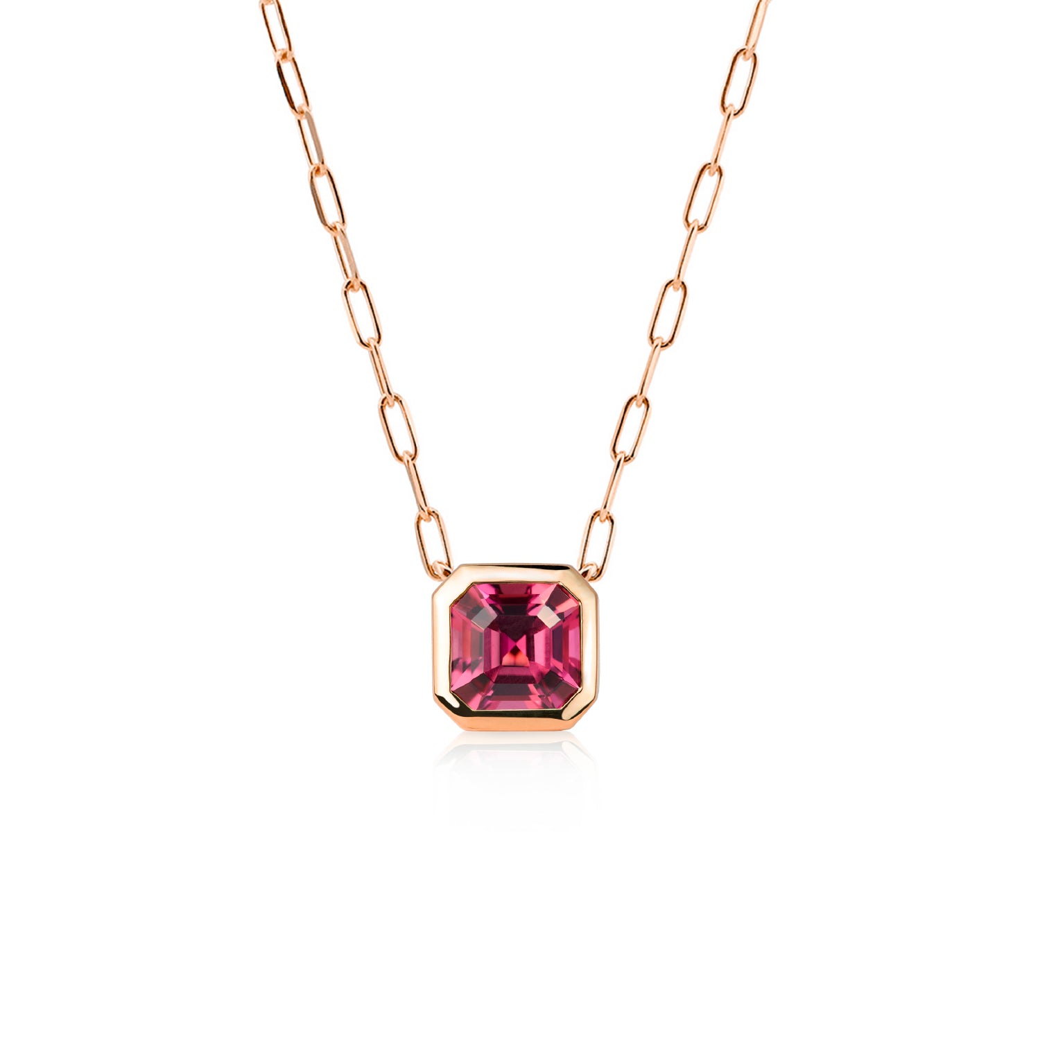 Deco Pop Pink Tourmaline Necklace