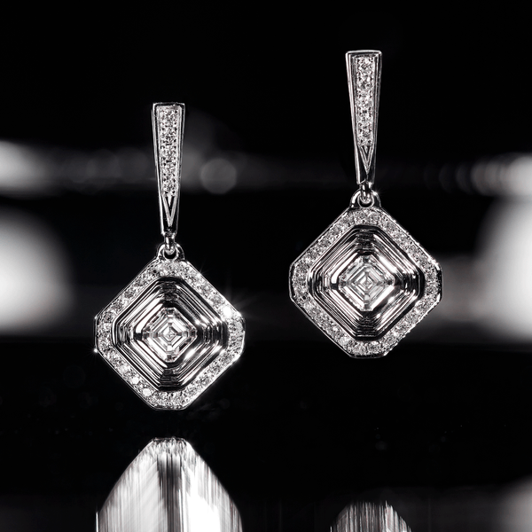 Deco Centennial Luminaire Diamond Drop Earrings