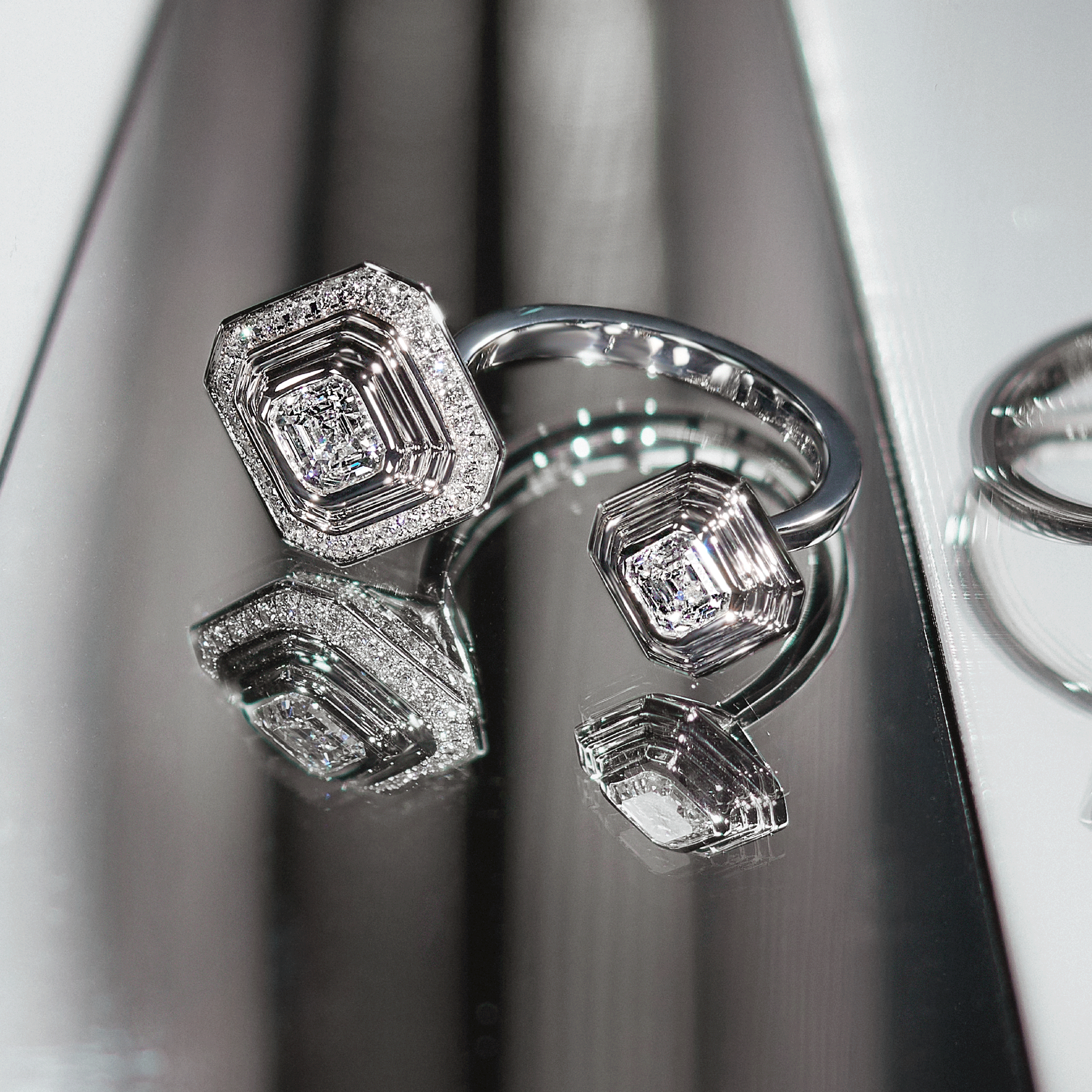 Deco Centennial Luminaire Open Shank Diamond Ring