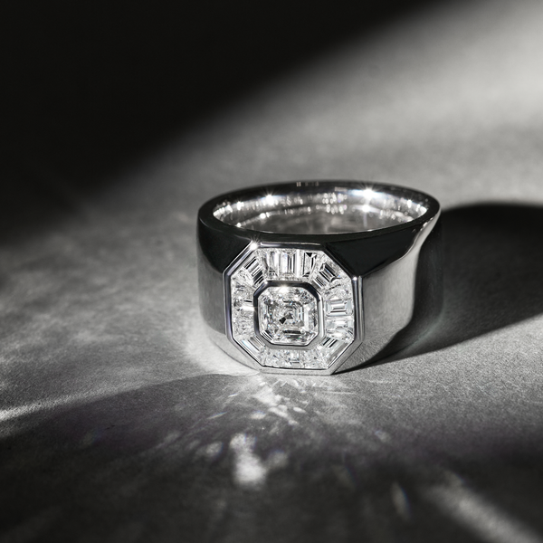 Deco Centennial Skylight Cigar Diamond Ring