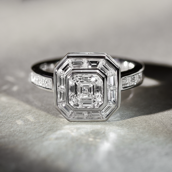Deco Centennial Skylight Solitaire Diamond Ring