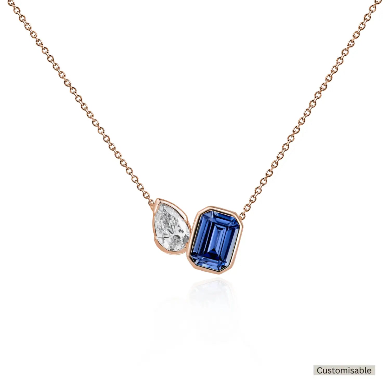 Duet Sapphire & Diamond Necklace