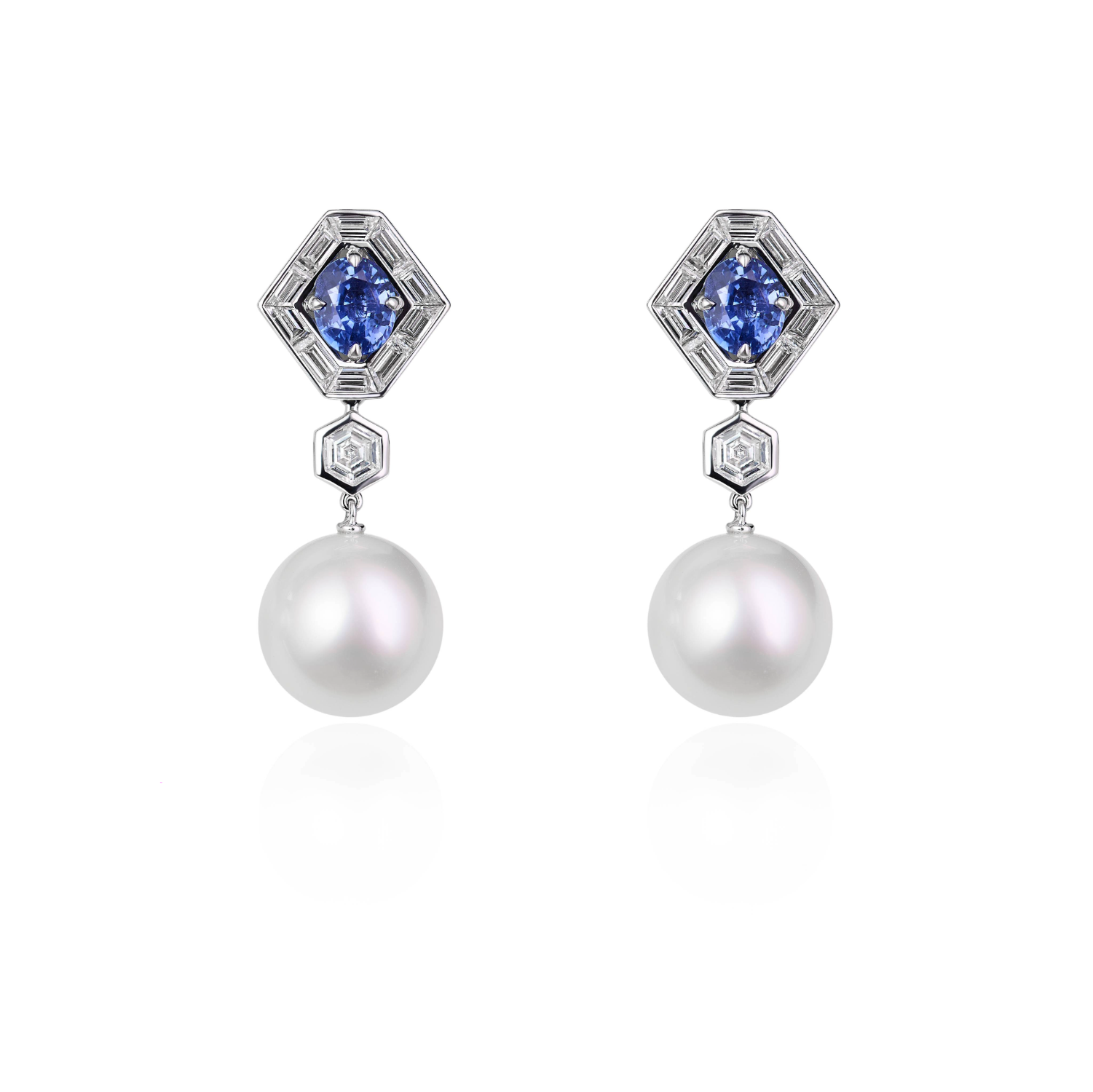 Jazz Age Crescendo Convertible Sapphire and Diamond High Jewel (Necklace/Earrings)