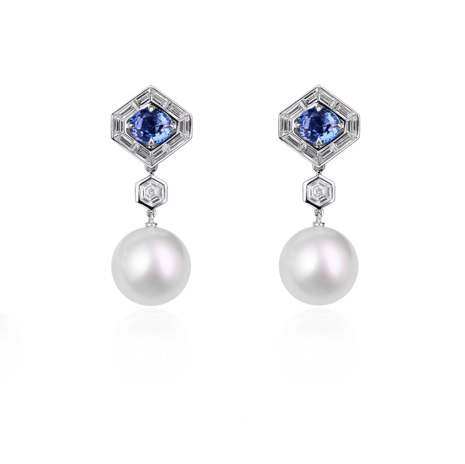 Jazz Age Crescendo Convertible Sapphire and Diamond High Jewel (Necklace/Earrings)