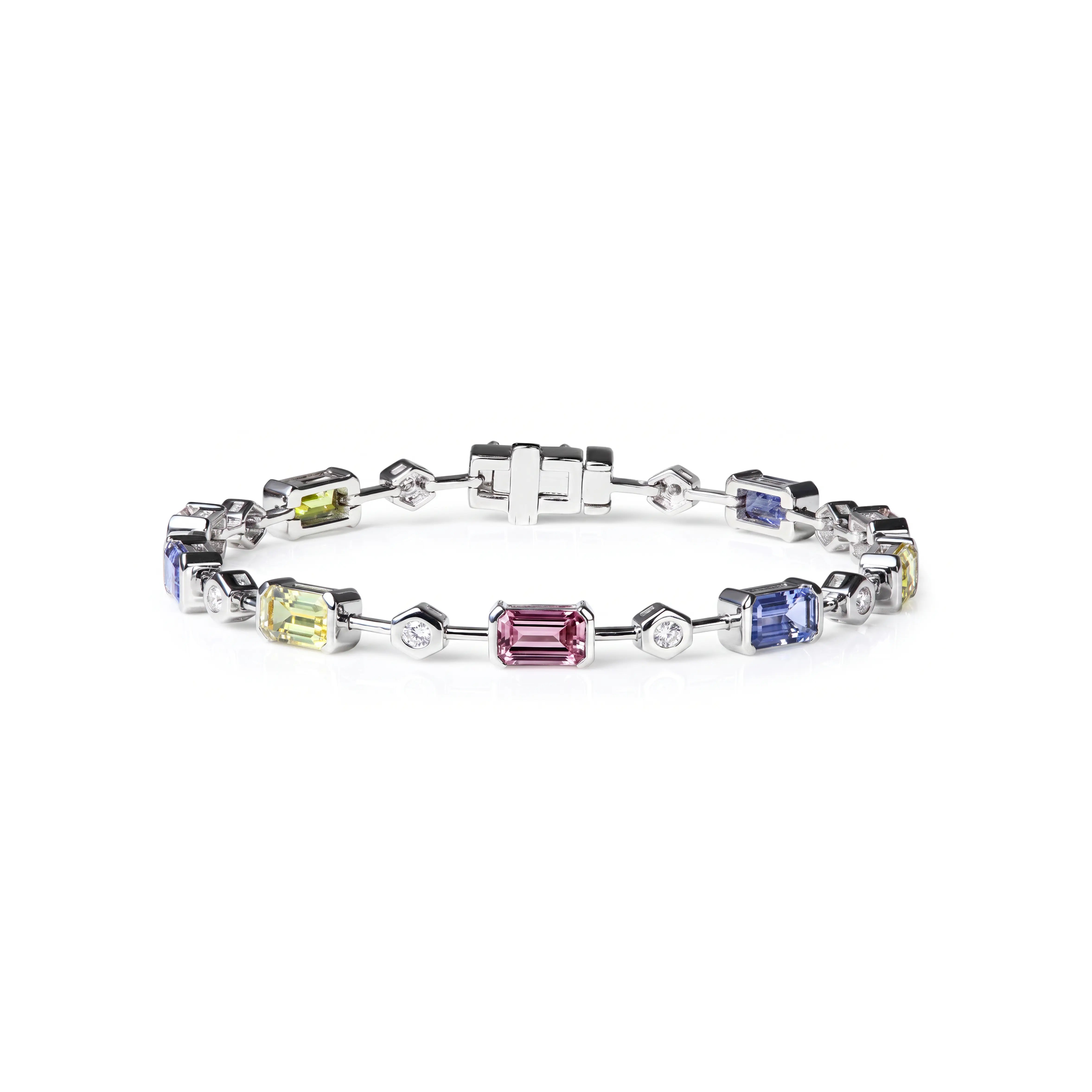 Deco Mosaic Sapphire and Diamond Bracelet