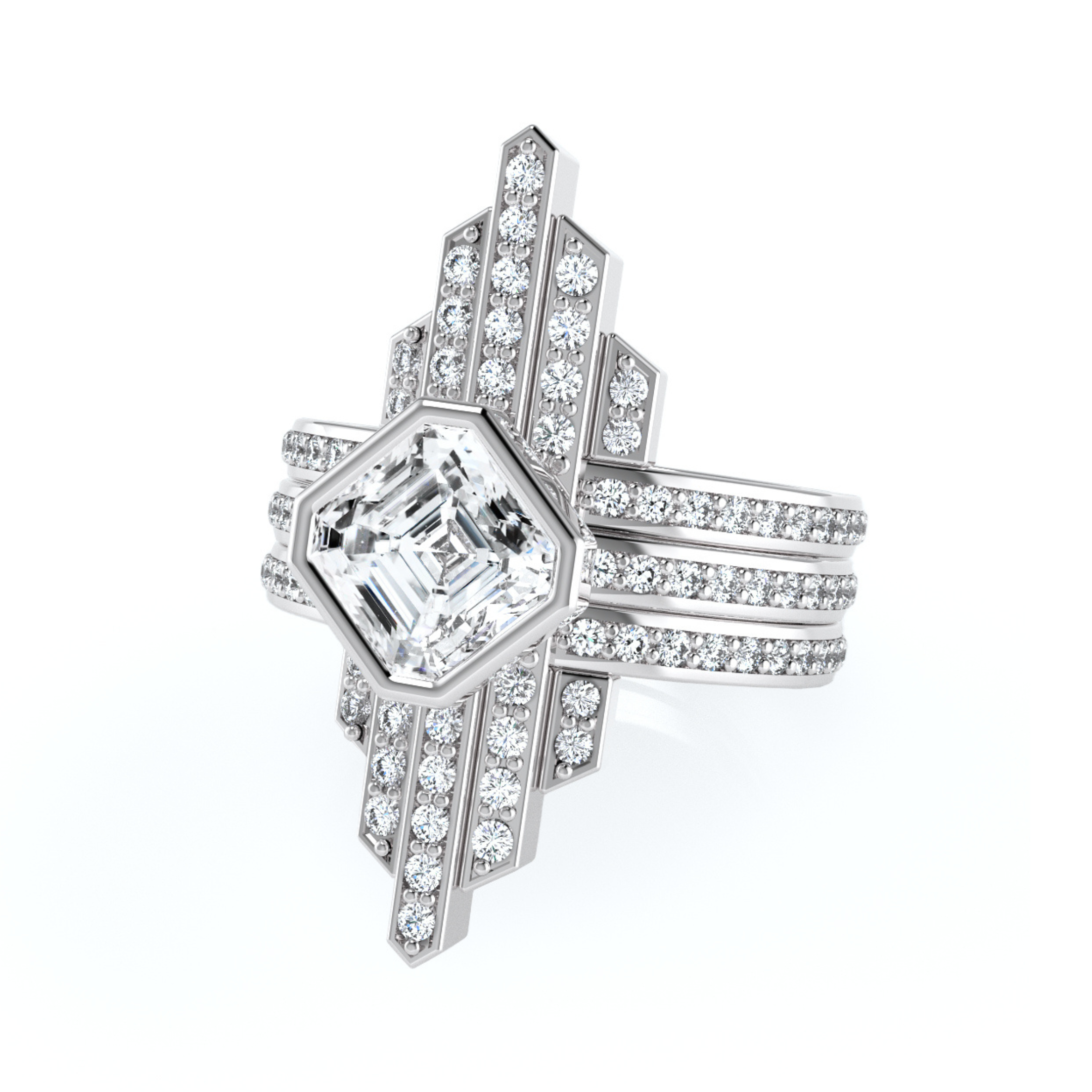 Deco Centennial Twenties Tassel Diamond Convertible Ring