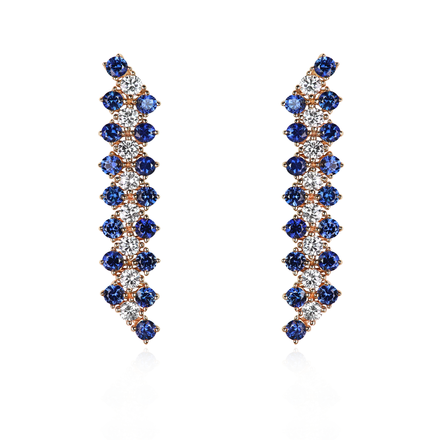 Ceylon Bay Diamond and Sapphire Earrings