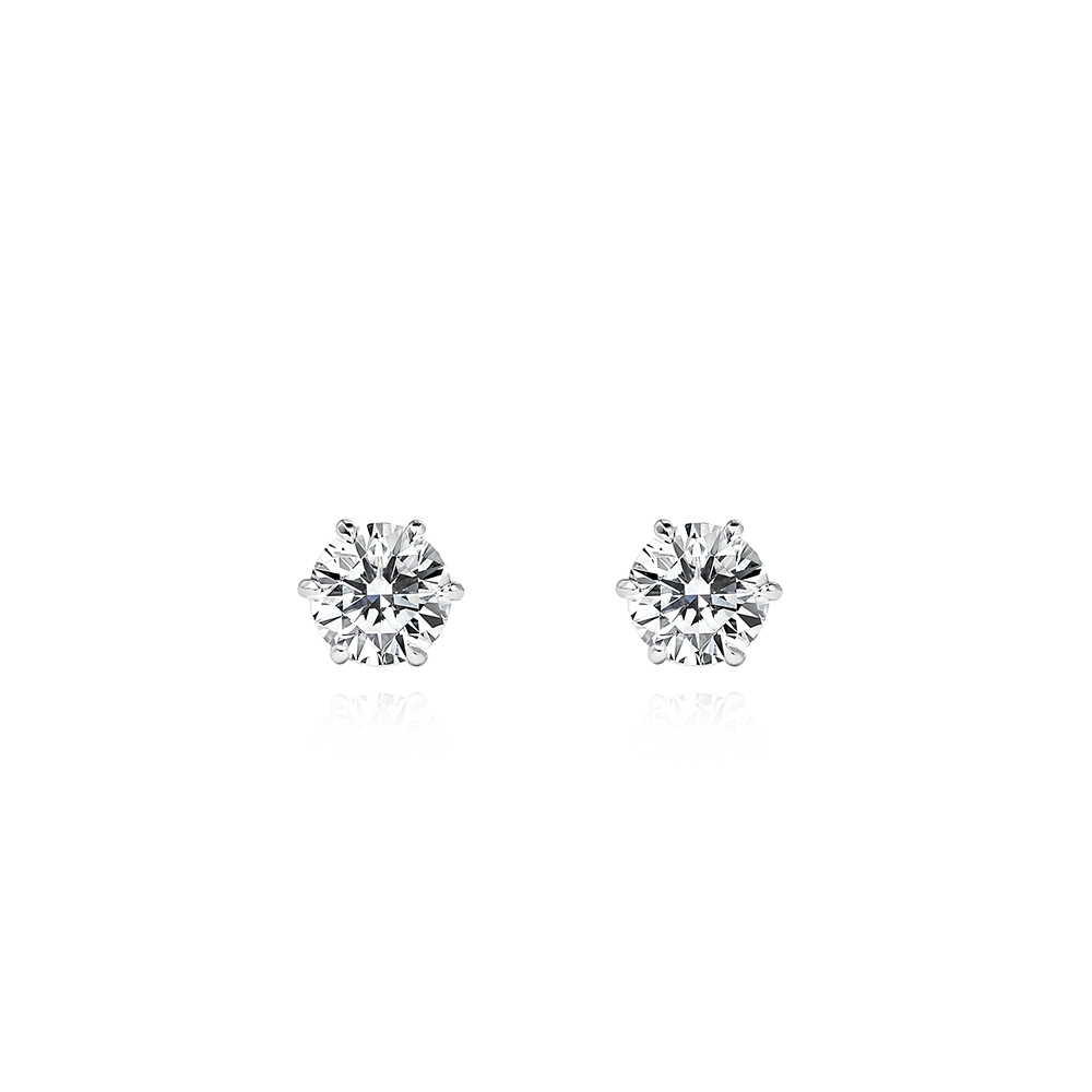 White gold diamond solitaire earrings sale