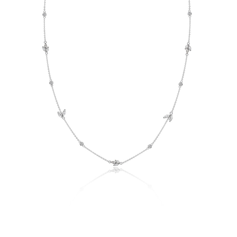 Marquise Mist Diamond Petals Necklace