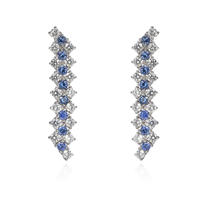 Ceylon Bay Diamond and Sapphire Earrings