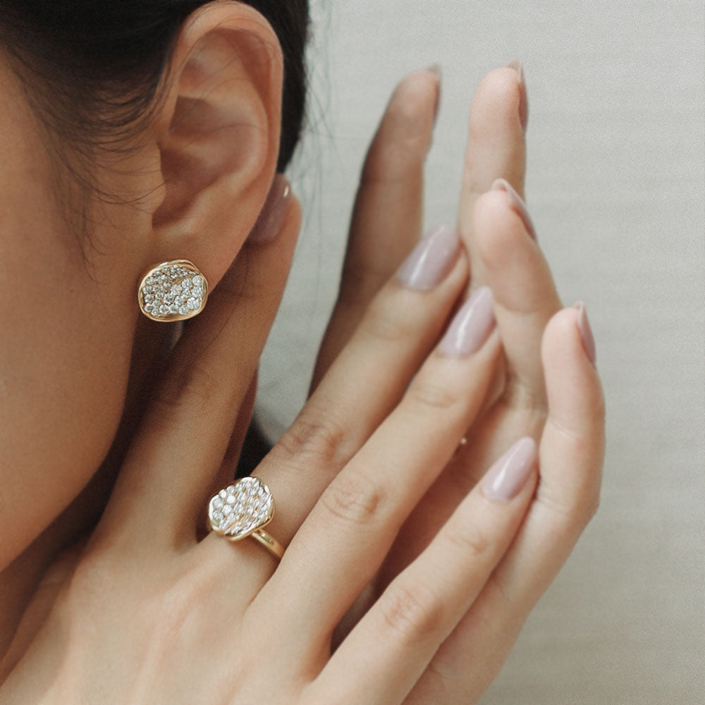 Lotus Diamond Studs