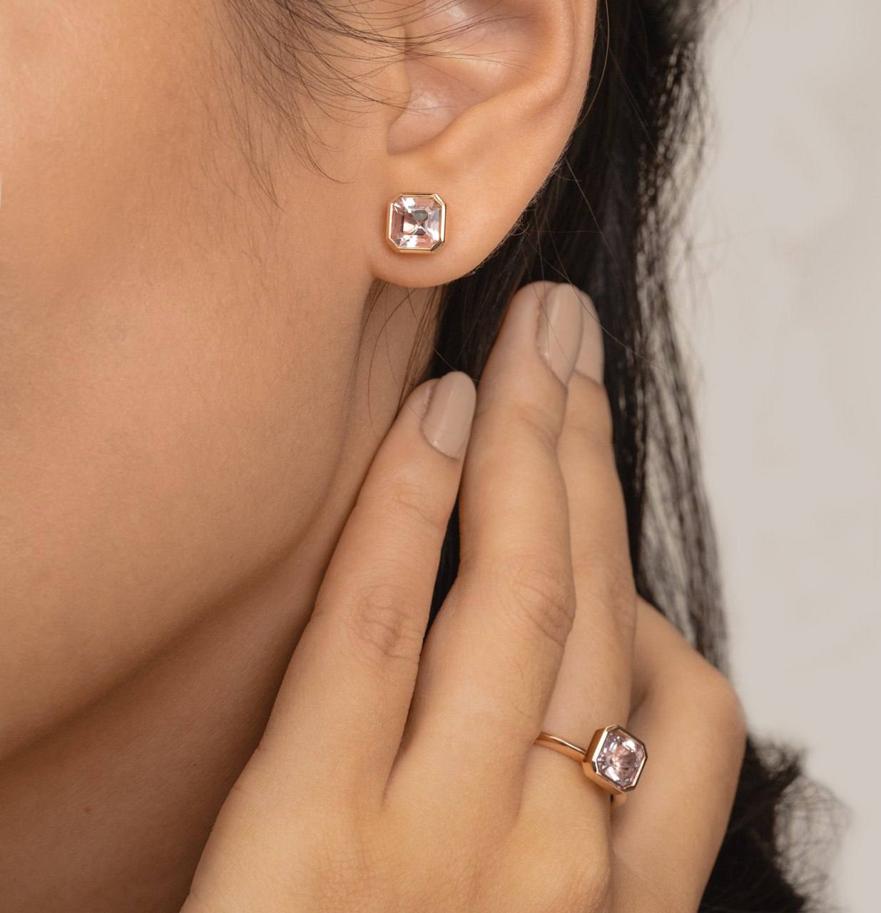 Deco Pop Morganite Studs