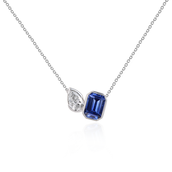 Duet Sapphire & Diamond Necklace