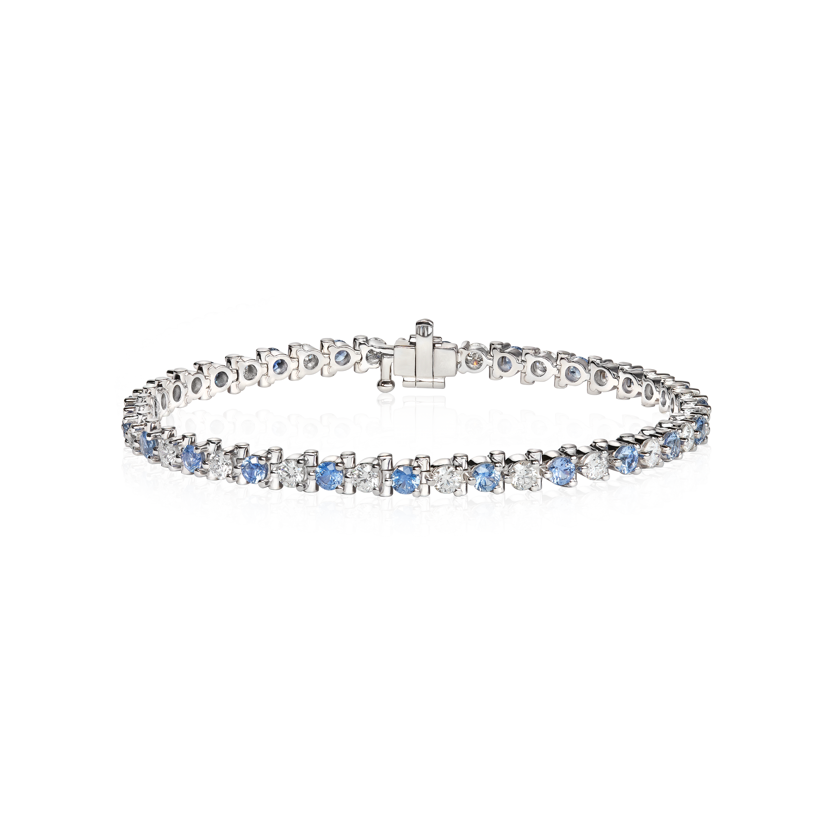 Ceylon Bay Sapphire and Diamond Tennis Bracelet