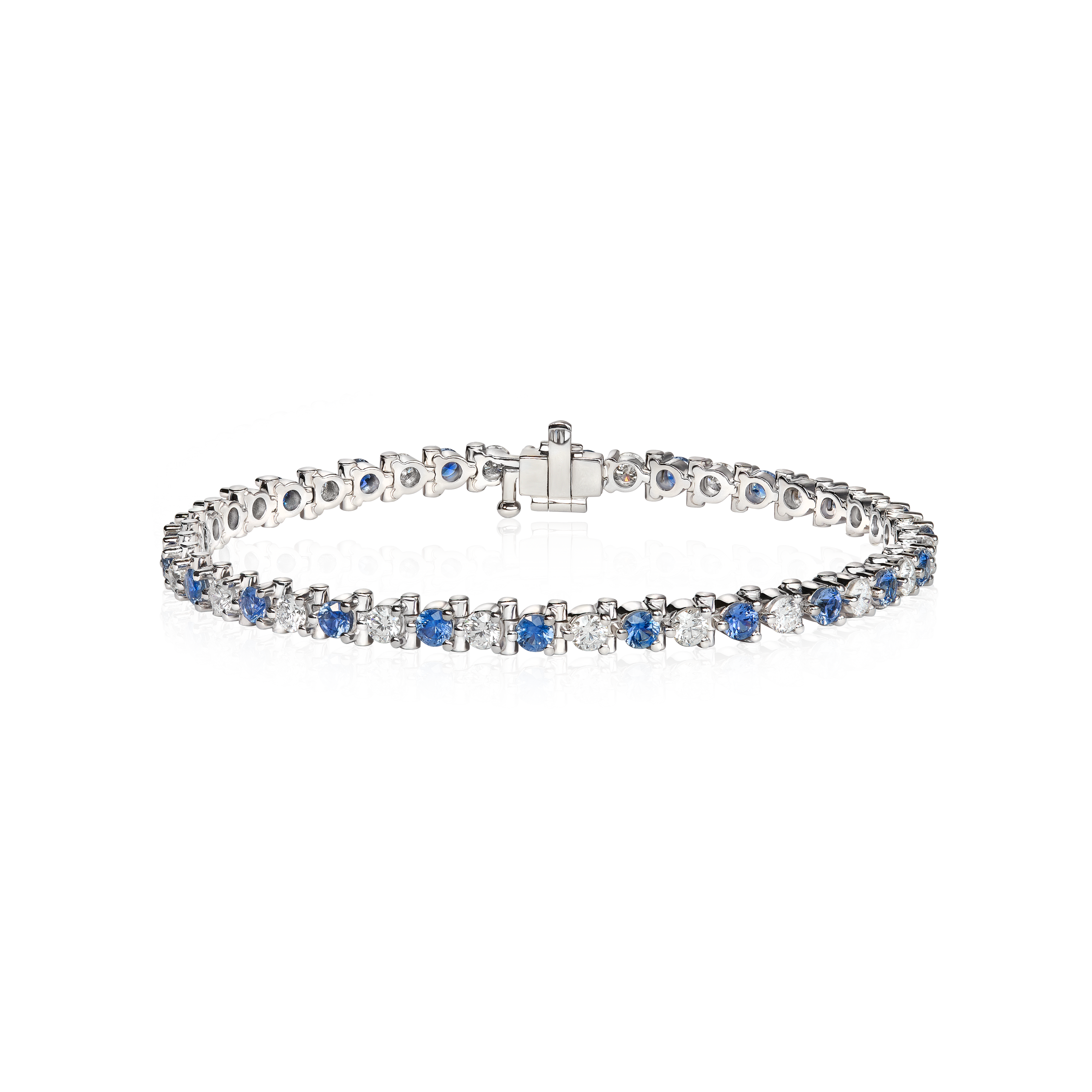 Ceylon Bay Sapphire and Diamond Tennis Bracelet