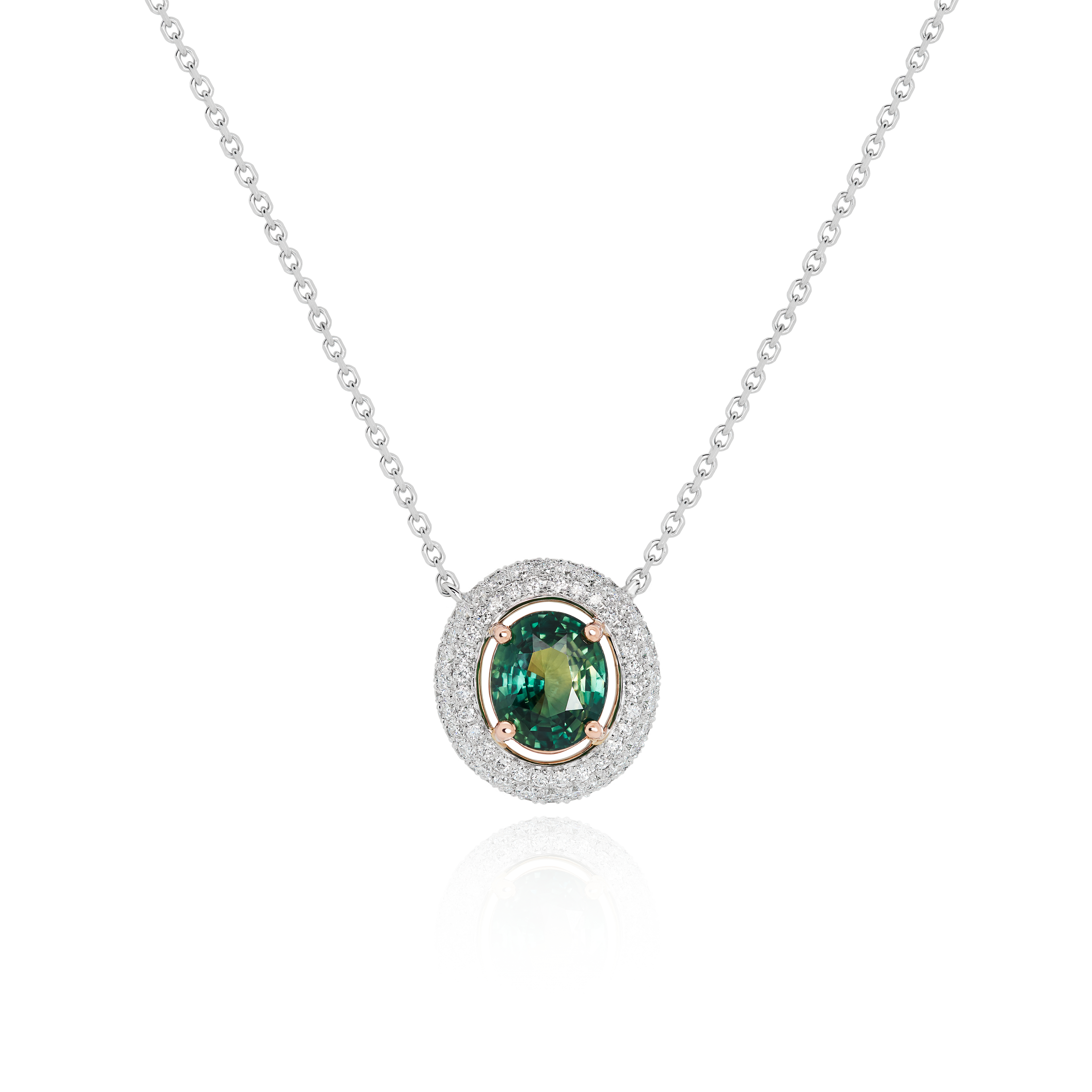 The Plush™ Bi-Coloured Teal Sapphire Necklace