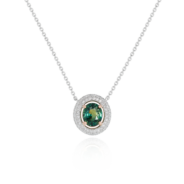 The Plush™ Bi-Coloured Teal Sapphire Necklace