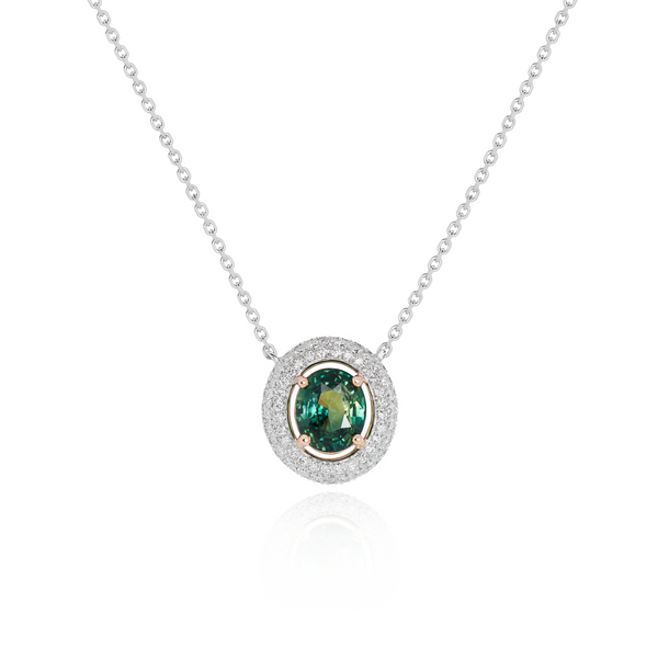 Teal sapphire sale necklace