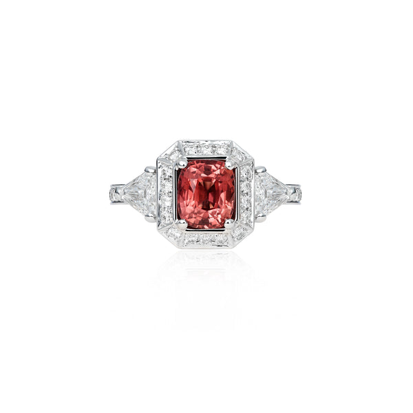 Jazz Age Monument Padparadscha Ring