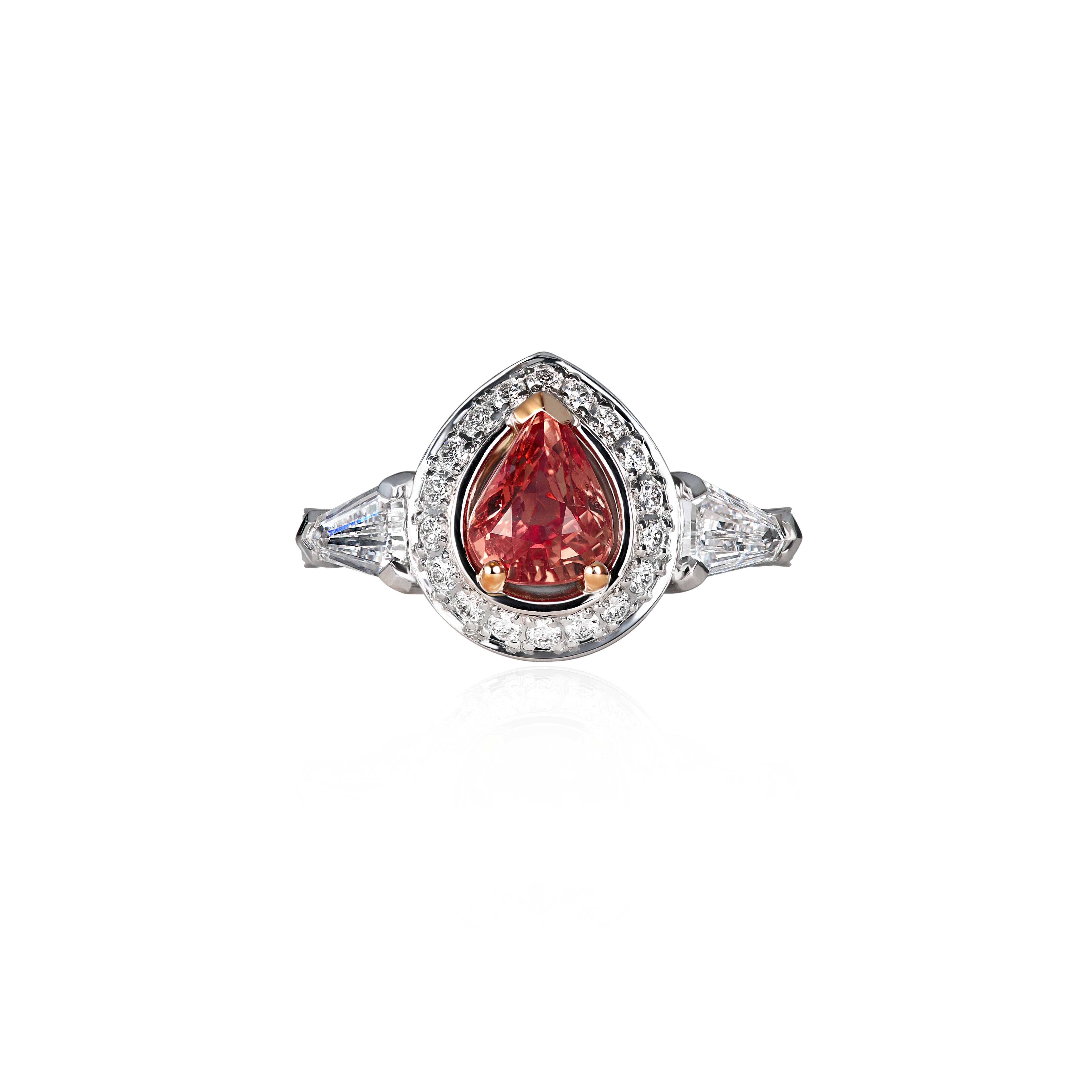 Jazz Age Monument Padparadscha Ring
