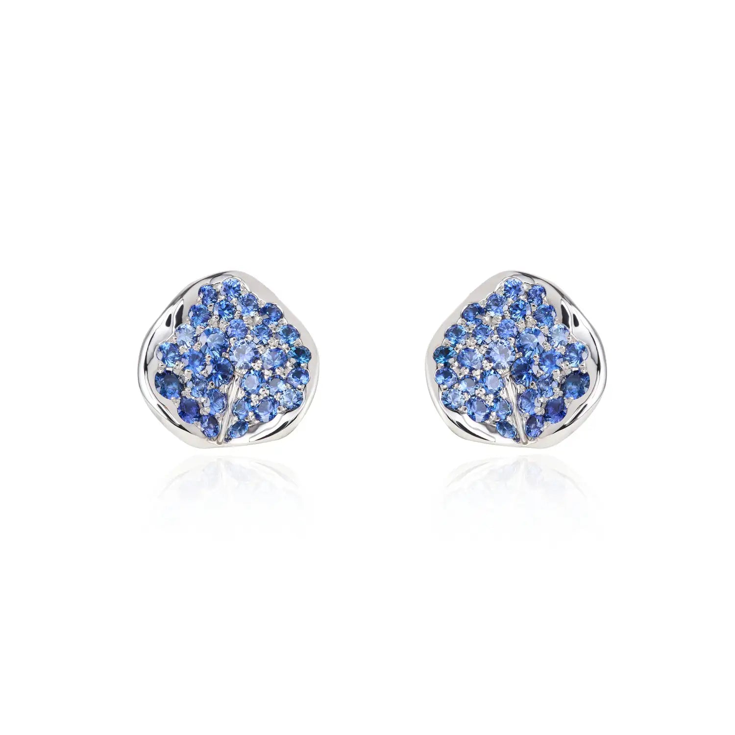 Lotus Blue Sapphire Studs