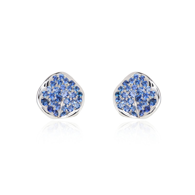 Lotus Blue Sapphire Studs