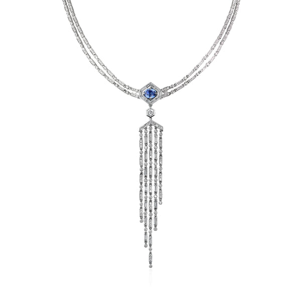 Jazz Age Crescendo Convertible Sapphire and Diamond High Jewel (Necklace/Earrings)