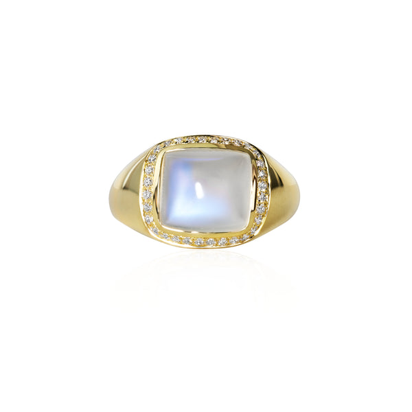 Moonlight Allure Ring with Diamond Halo