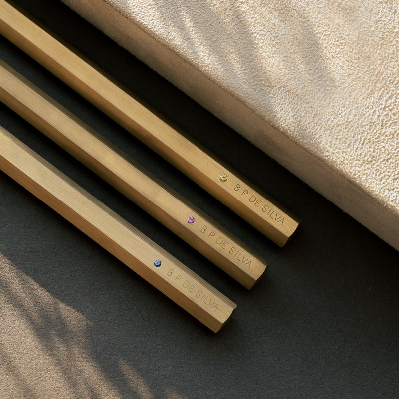 Safekeeper's Brass Pen with Sapphire