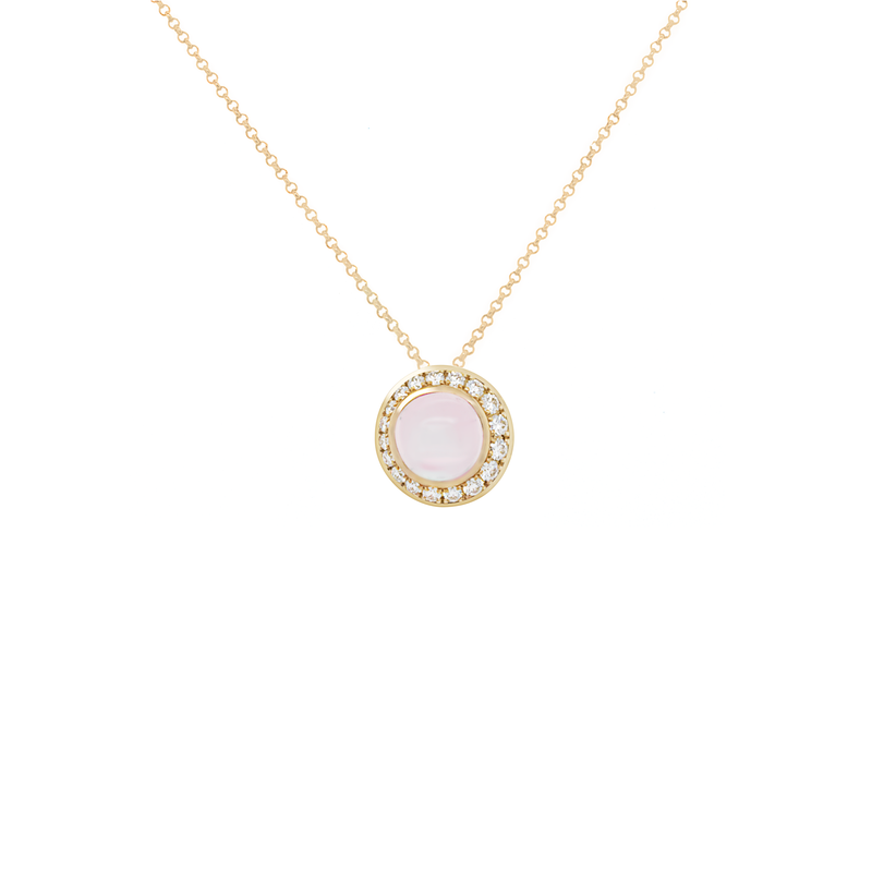 Moonlight Dream Necklace with Diamond Halo