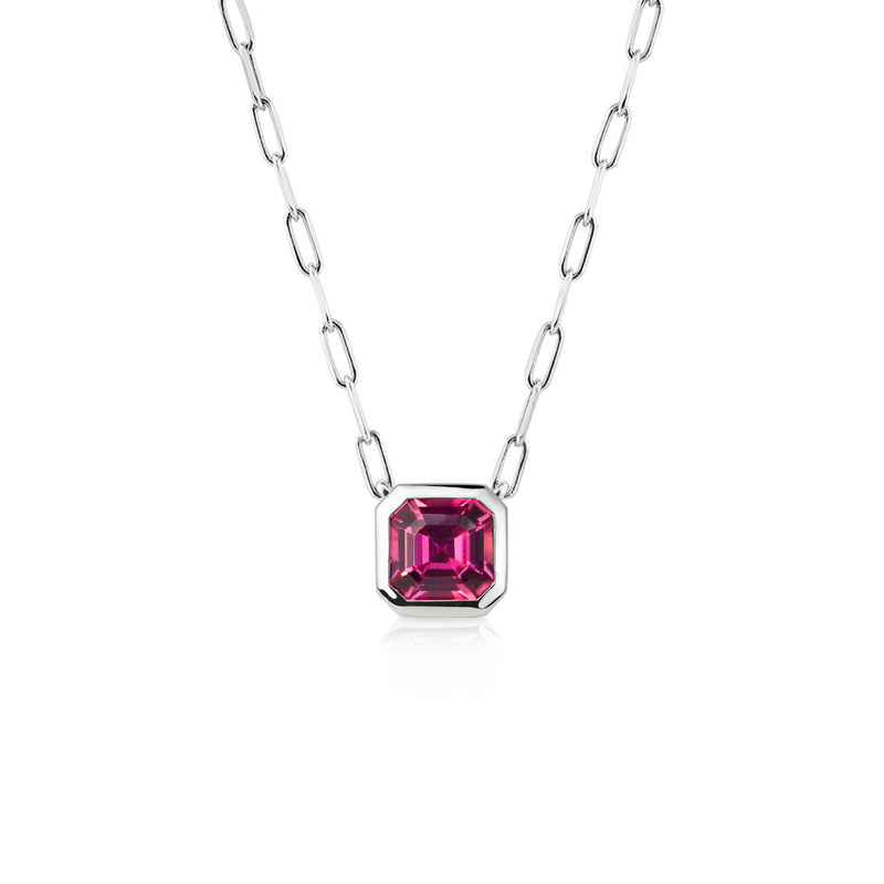 Deco Pop Pink Tourmaline Necklace