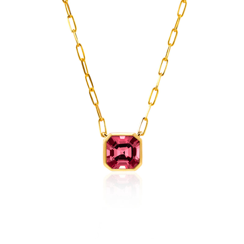 Deco Pop Pink Tourmaline Necklace