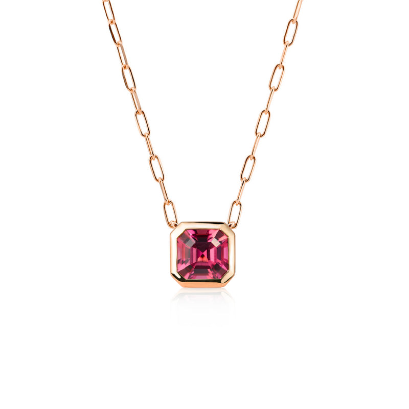 Deco Pop Pink Tourmaline Necklace