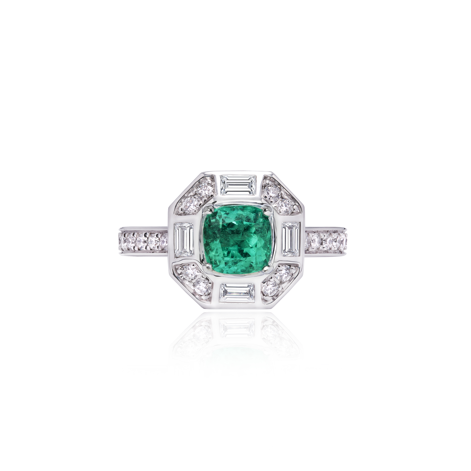 Deco Darling Emerald Ring