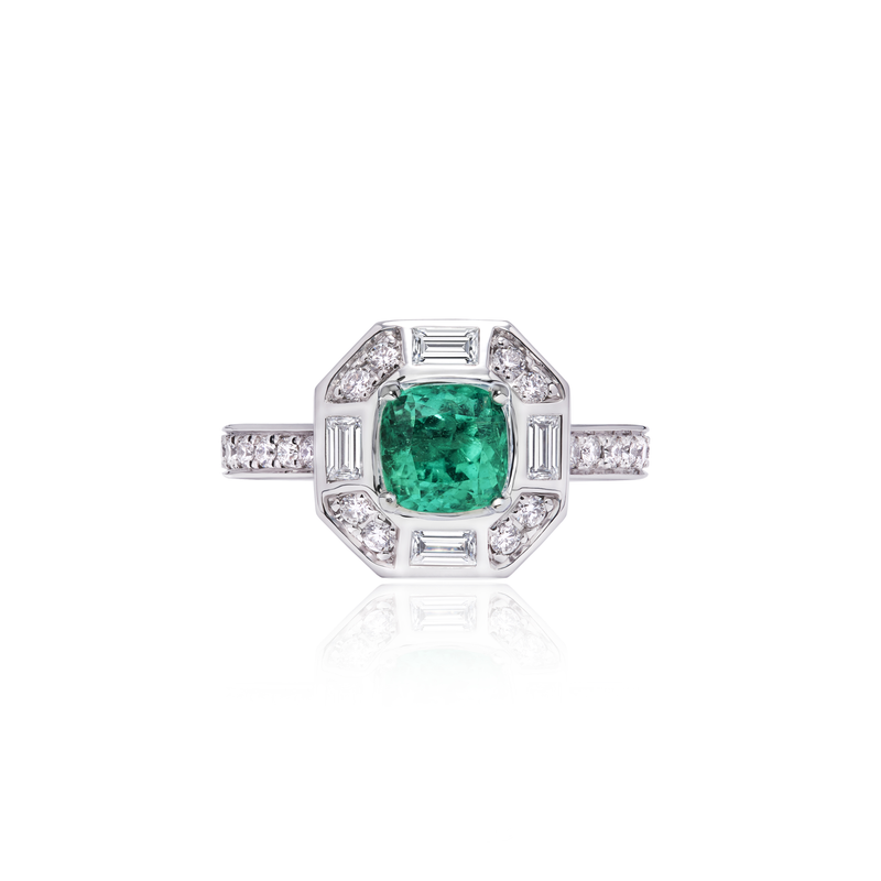 Deco Darling Emerald Ring