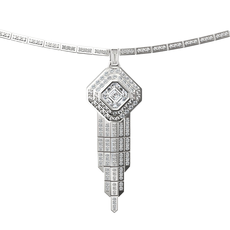 Deco Centennial Twenties Tassel Diamond Necklace