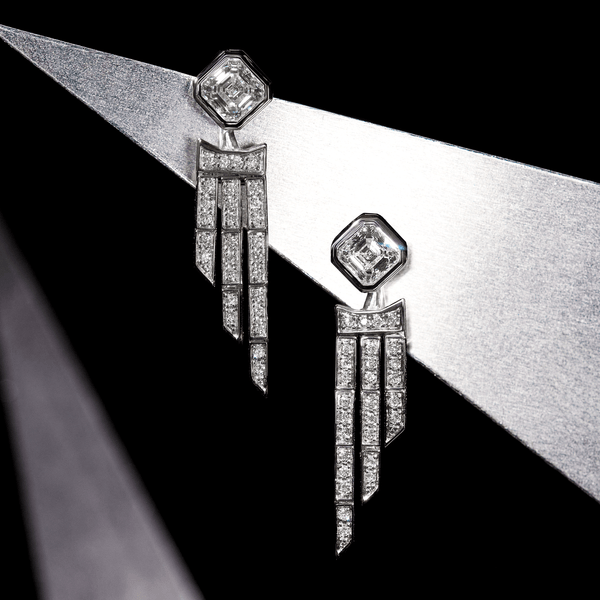 Deco Centennial Twenties Tassel Diamond Convertible Earrings