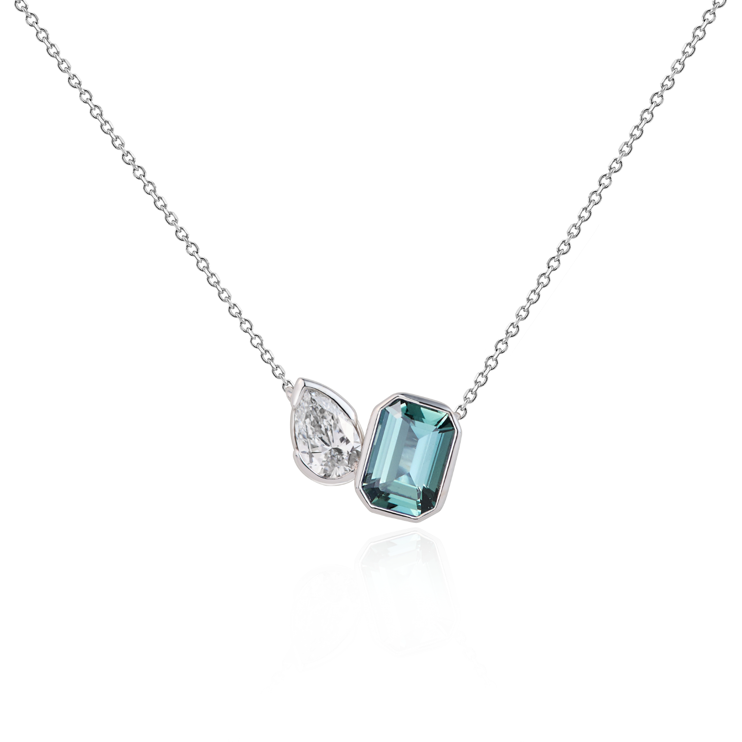 Duet Sapphire & Diamond Necklace