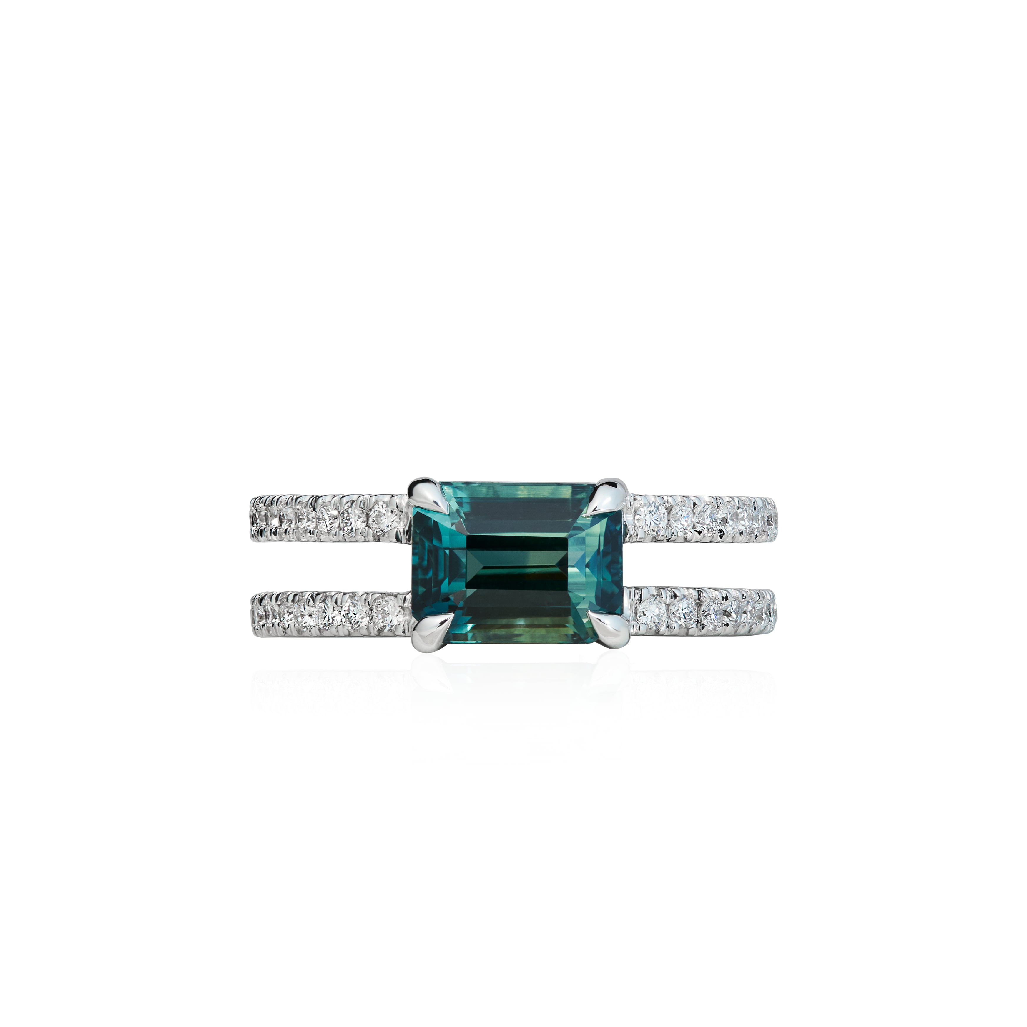 Jazz Age Rhapsody Teal Sapphire Ring