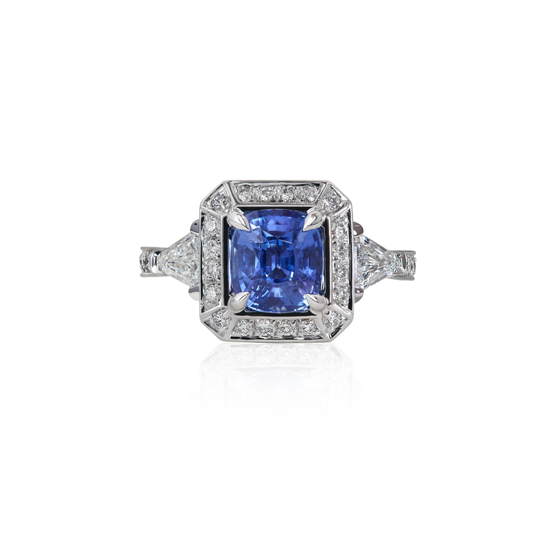 Jazz Age Monument Sapphire Ring