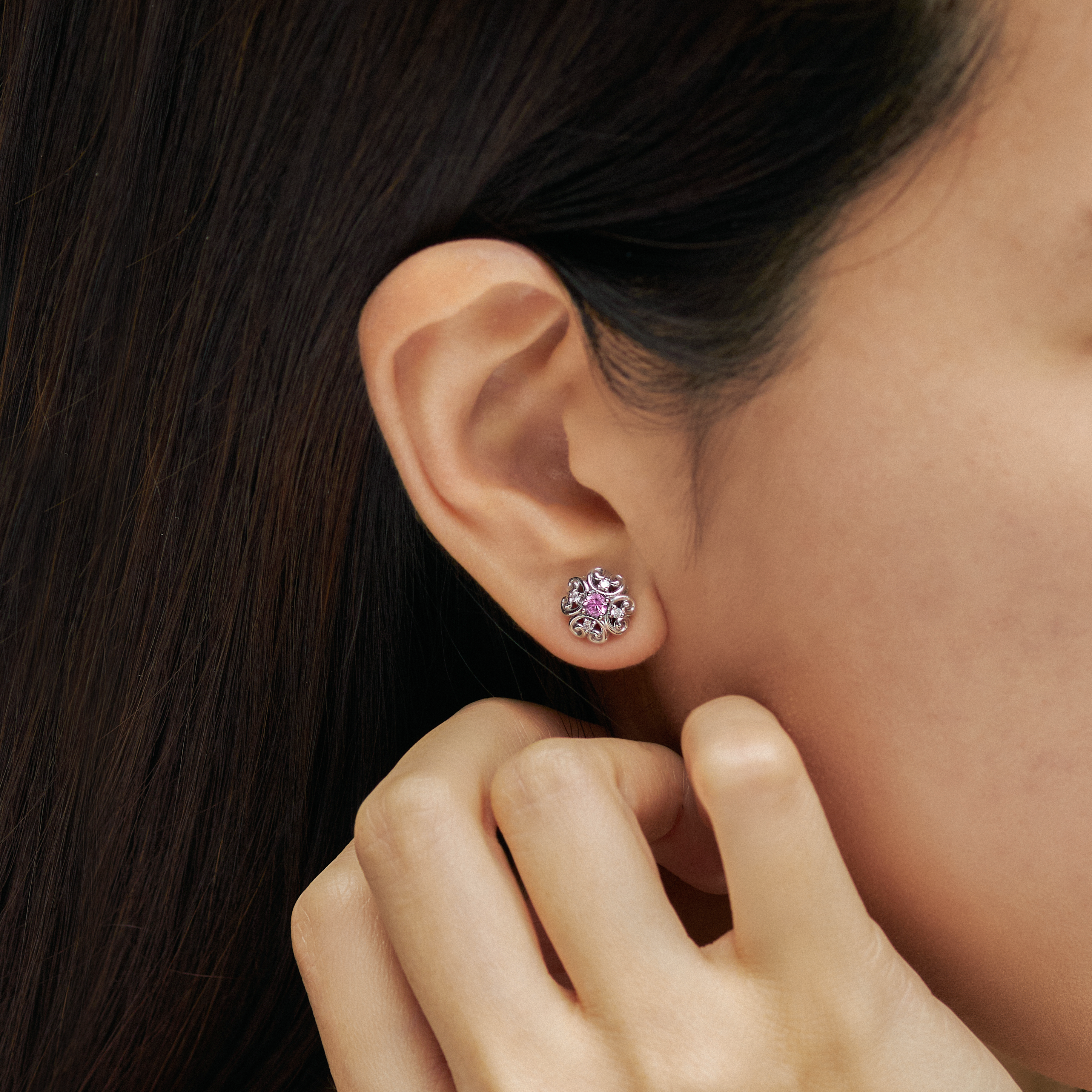 Lovedrops Lucky Pink Sapphire Studs