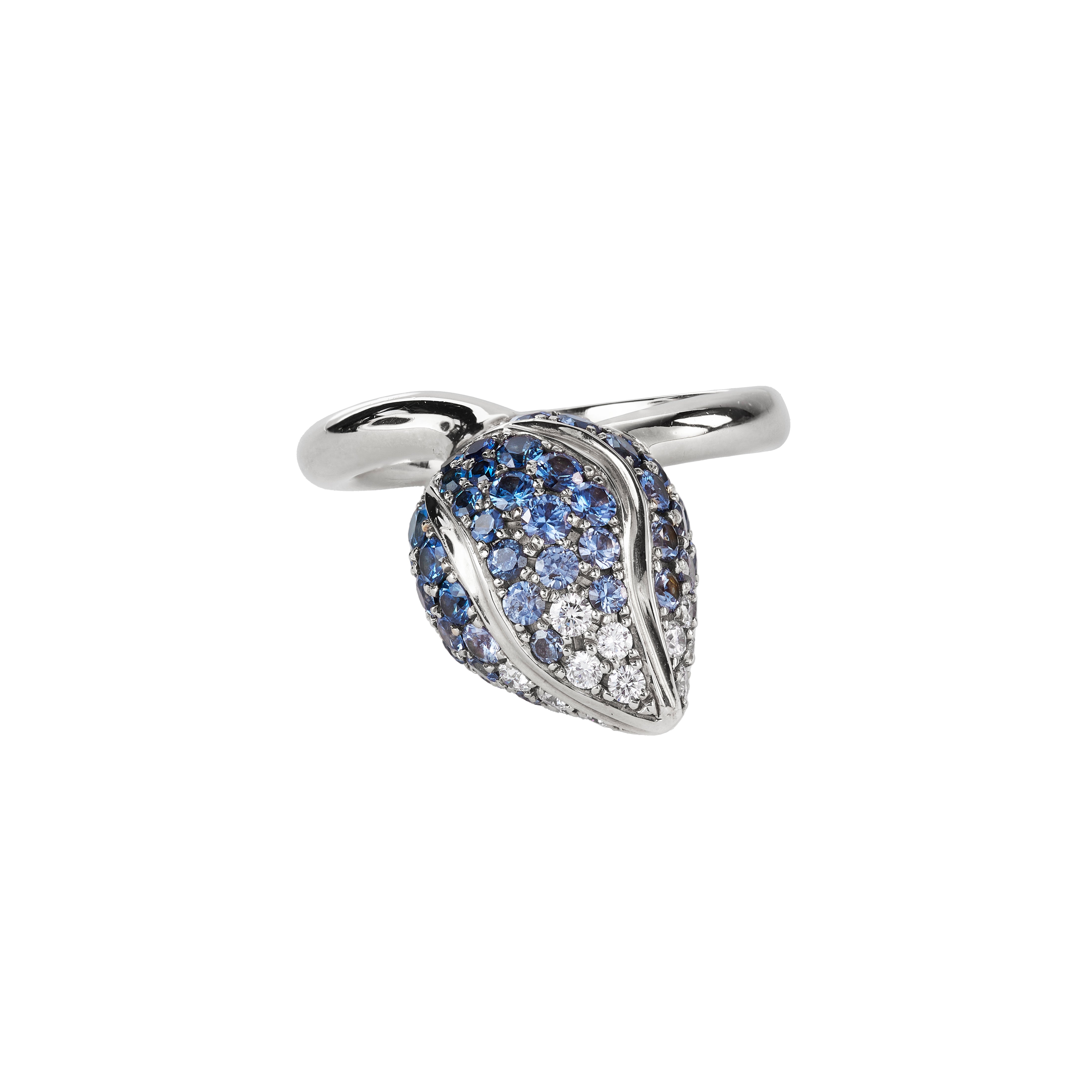 The Lotus Bud Sapphire and Diamond Ring