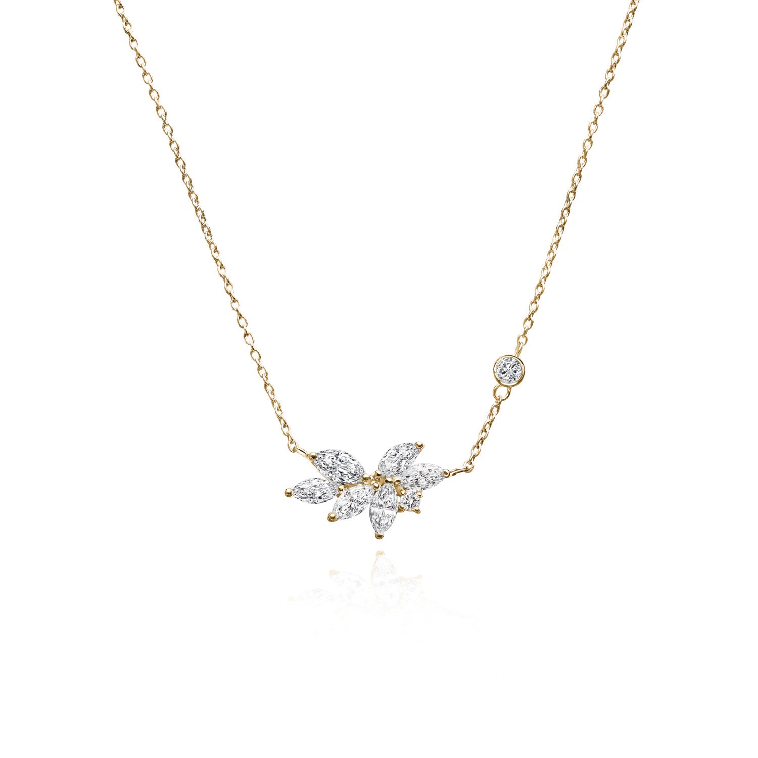 Marquise Mist Diamond Bloom Necklace