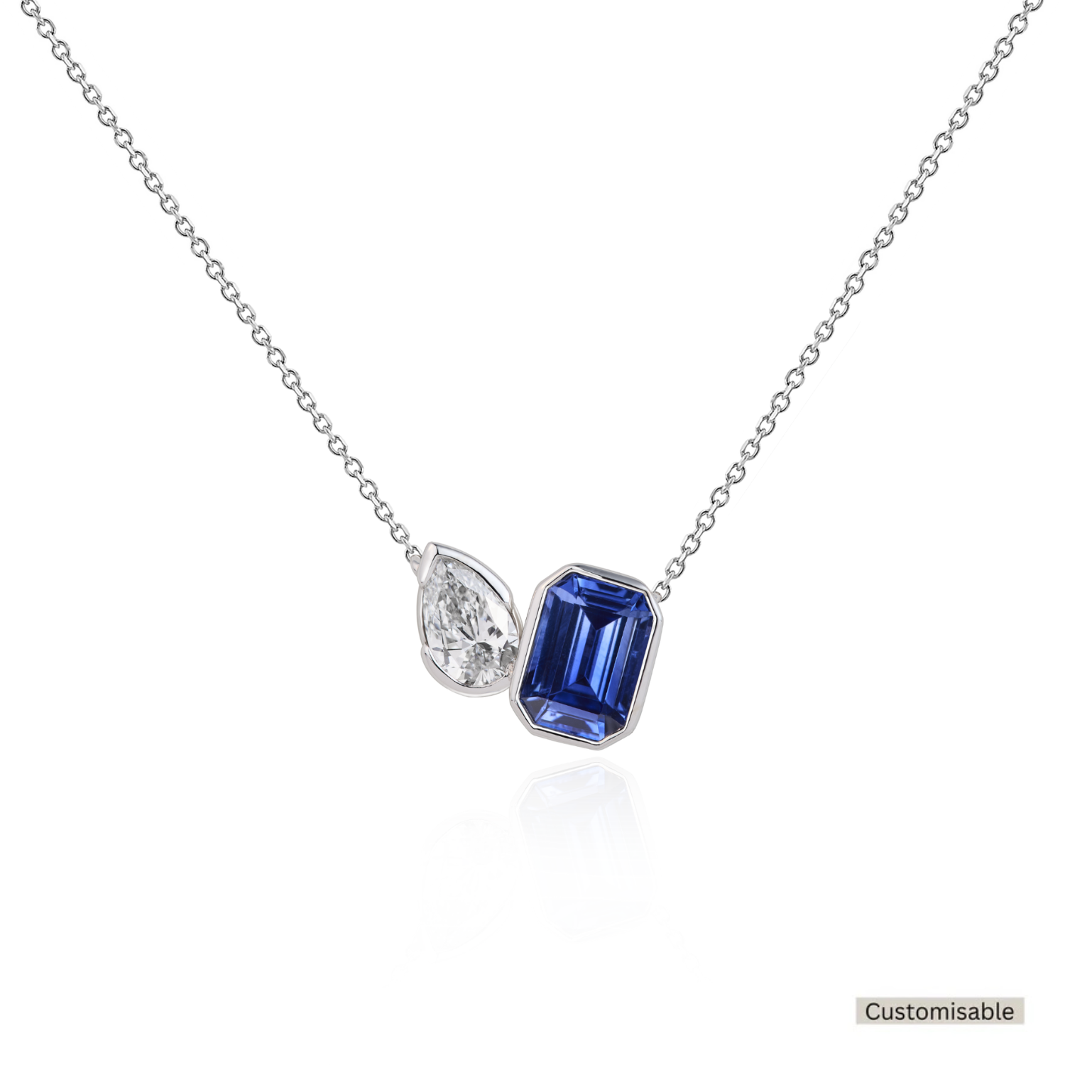 Duet Sapphire & Diamond Necklace
