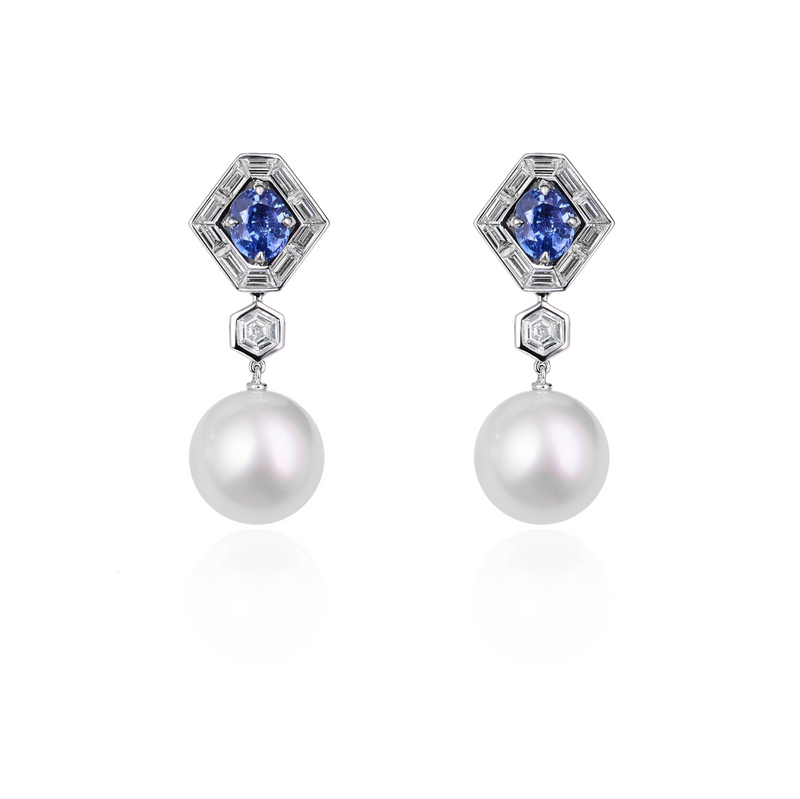 Jazz Age Crescendo Convertible Sapphire and Diamond High Jewel (Necklace/Earrings)