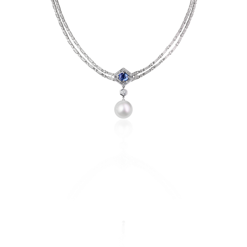 Jazz Age Crescendo Convertible Sapphire and Diamond High Jewel (Necklace/Earrings)