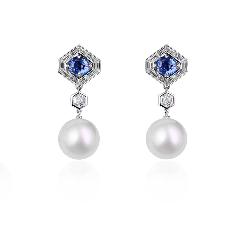 Jazz Age Crescendo Convertible Sapphire and Diamond High Jewel (Necklace/Earrings)